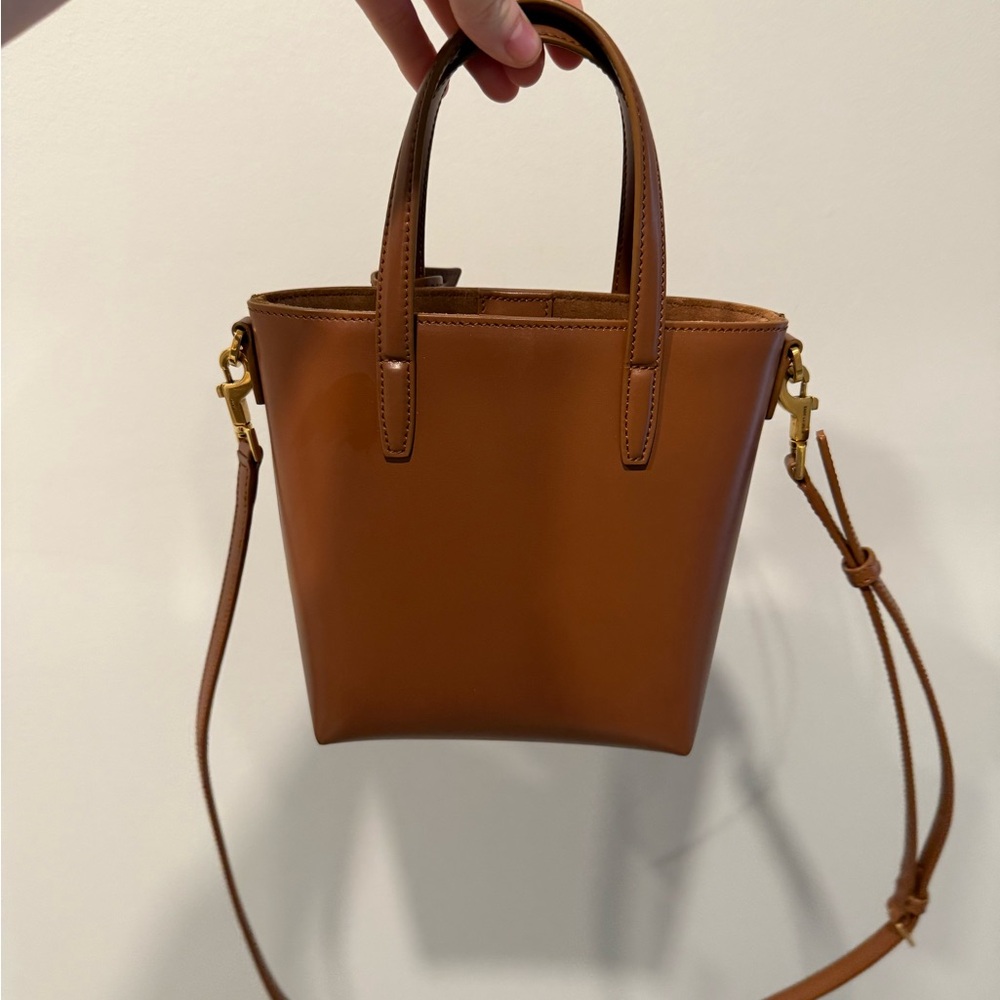 Saint Laurent Toy Mini Leather Shopping Tote, Brown - Picture 7 of 8